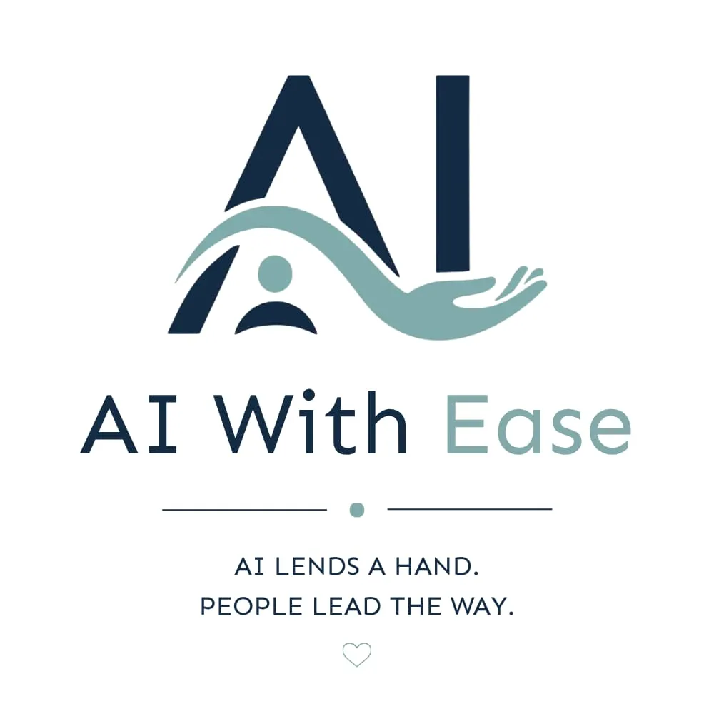 AI With Ease logo. AI lends a hand. People lead the way.